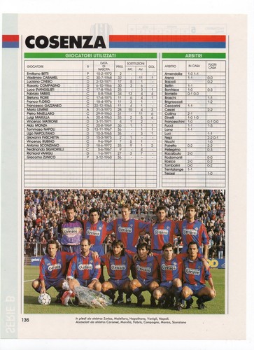 Cosenza serie 1993 - cosenza, 1993-1994