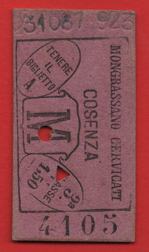 Biglietto treno edmonson 4105 - treno,