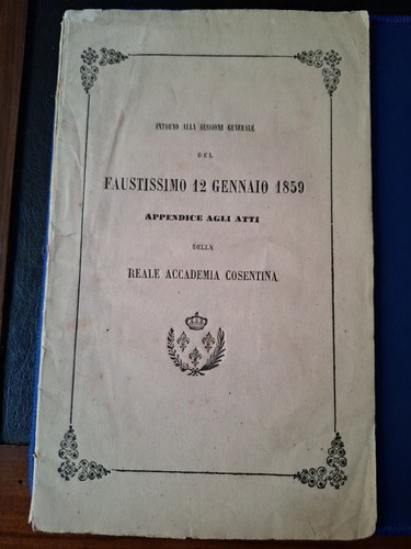 Cosenza 1859 omaggio mons - cosenza, 1859: